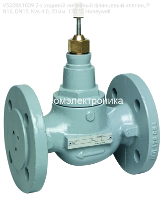V5328A1039 2-х ходовой линейный фланцевый клапан, PN16, DN15, Kvs 4.0, 20мм, 170 °C Honeywell